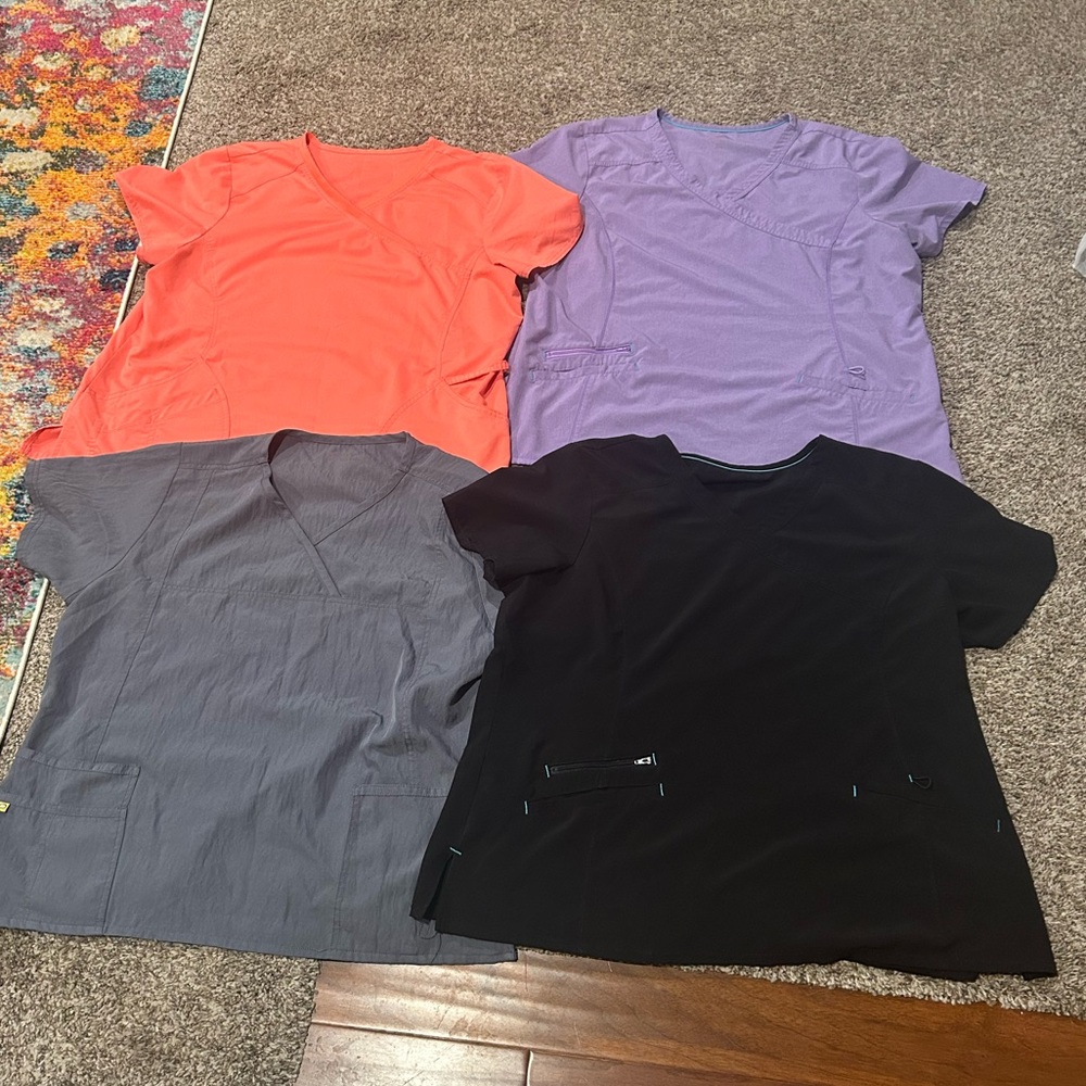 Lot of four 2XL scrub tops